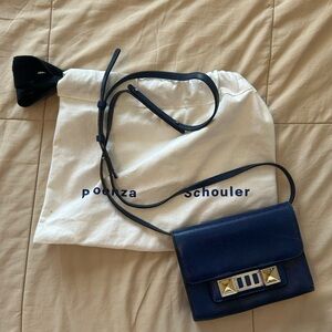 Proenza Schouler Blue Leather PS11 Wallet Bag